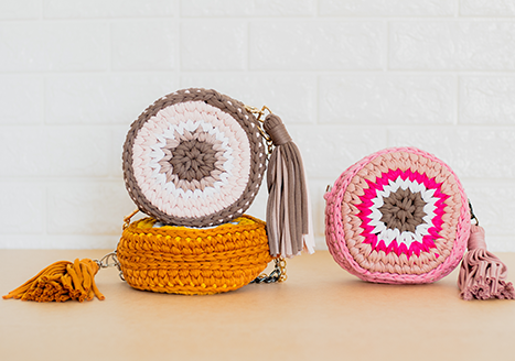 Round Crochet Sling Bags